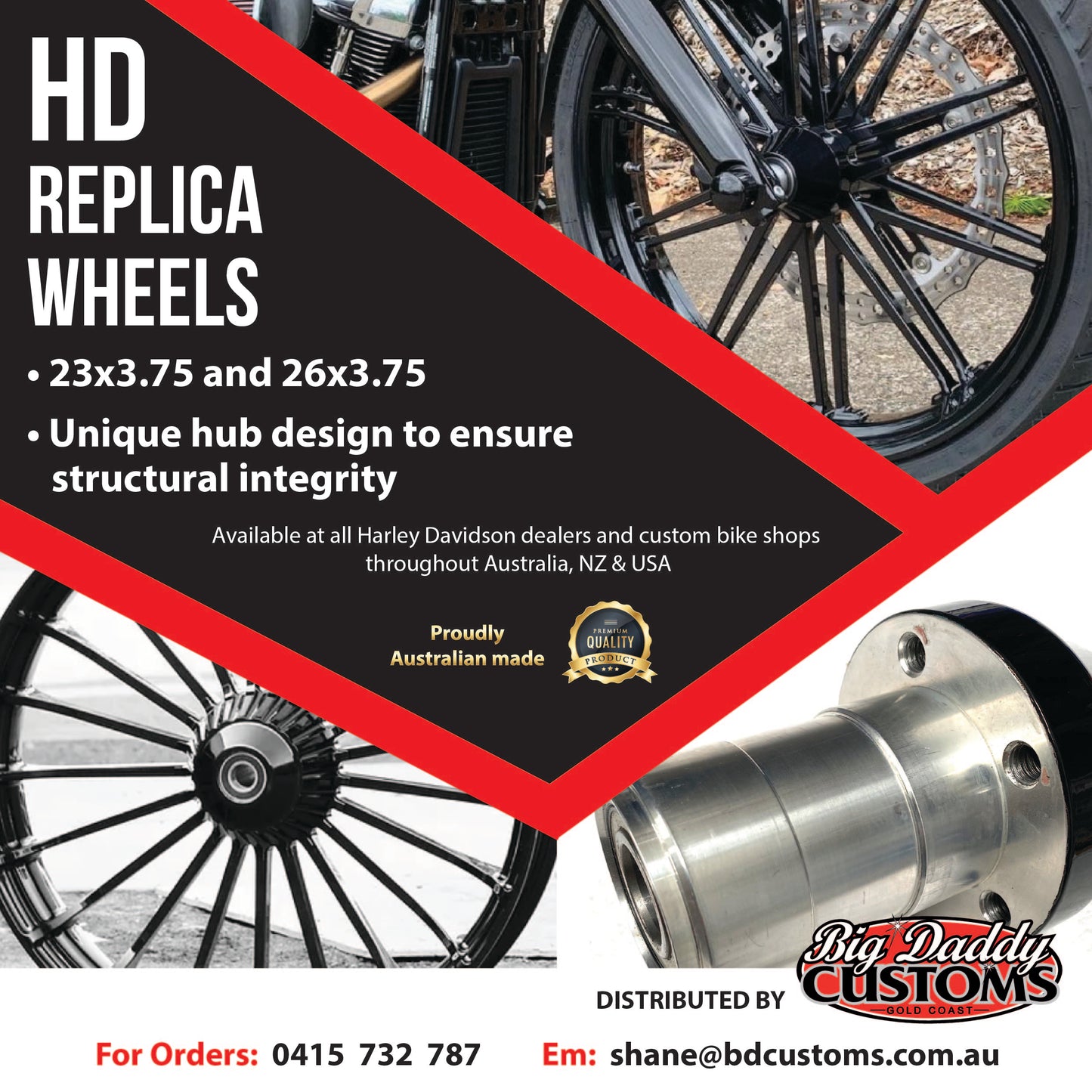 23" TURBINE FRONT WHEEL CONTRAST CUT (HAA23TURCON)