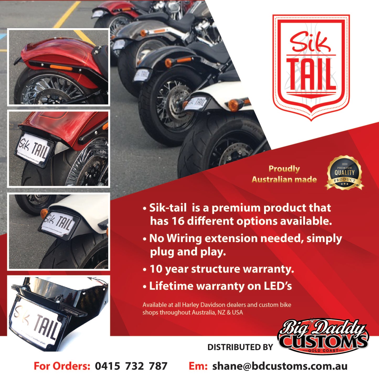 STREET BOB 2018 - CURRENT PLATE ONLY BLACK (SIK014)