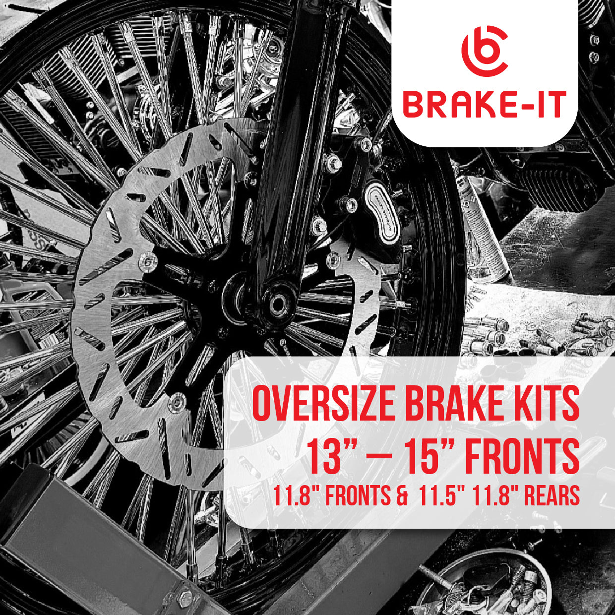 13" BIG BRAKE KIT   TWIN ROTORS  2014-2023 TOURING  SPOKE MOUNT (BDCBI010)