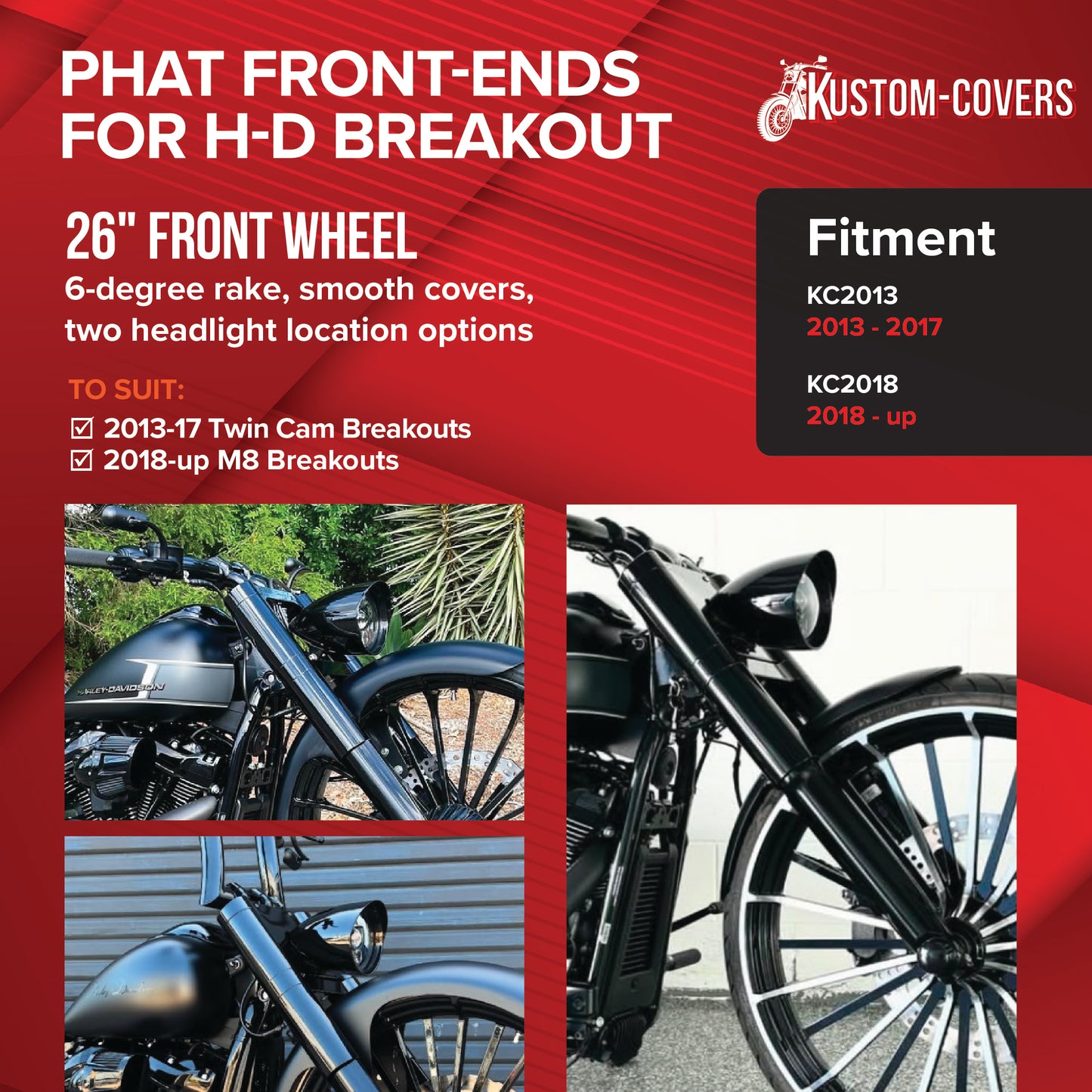 20013 - 2017  BREAKOUT 6 DEGREE RAKE PLUS 2' LONGER (KC2013+2)