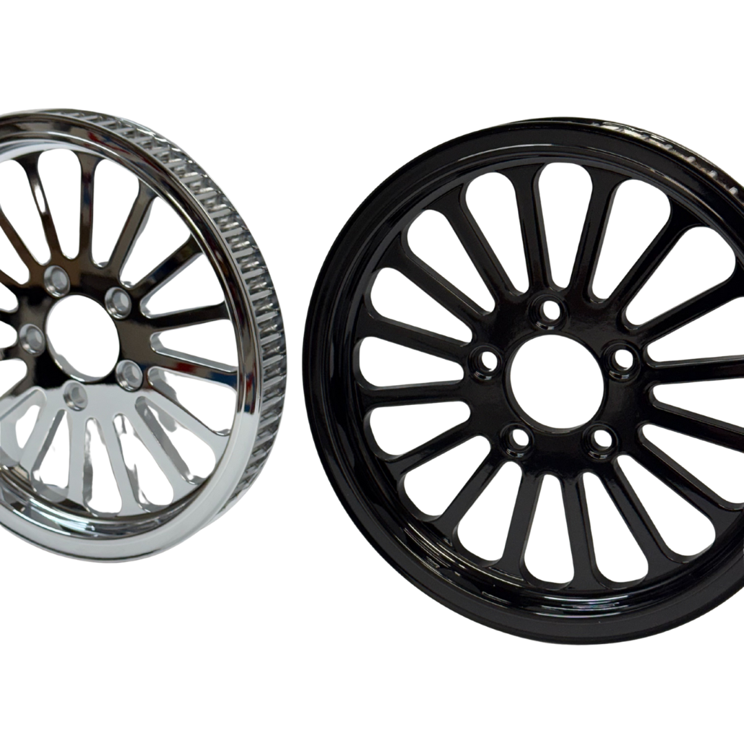 PULLEY  66th X 1"  CHROME / BLACK
