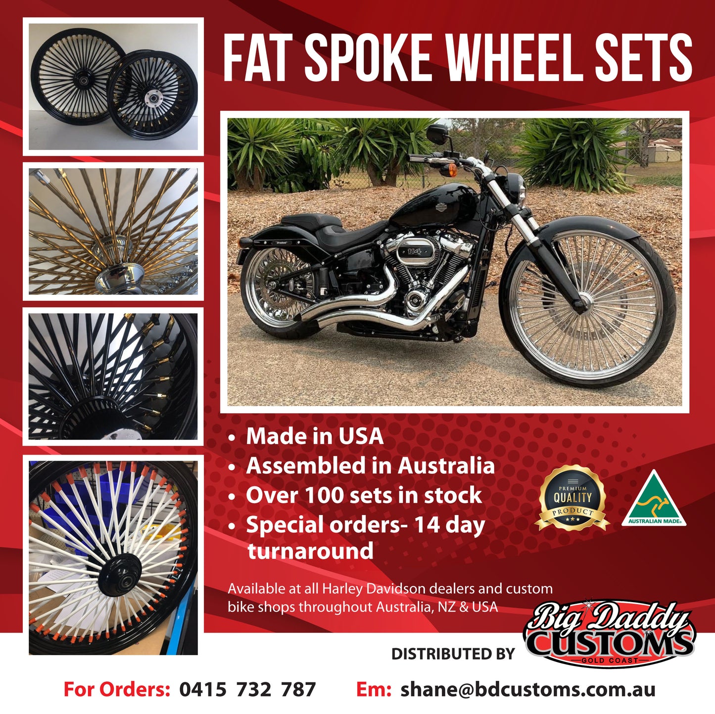 REAR FAT SPOKE WHEELS  CHROME