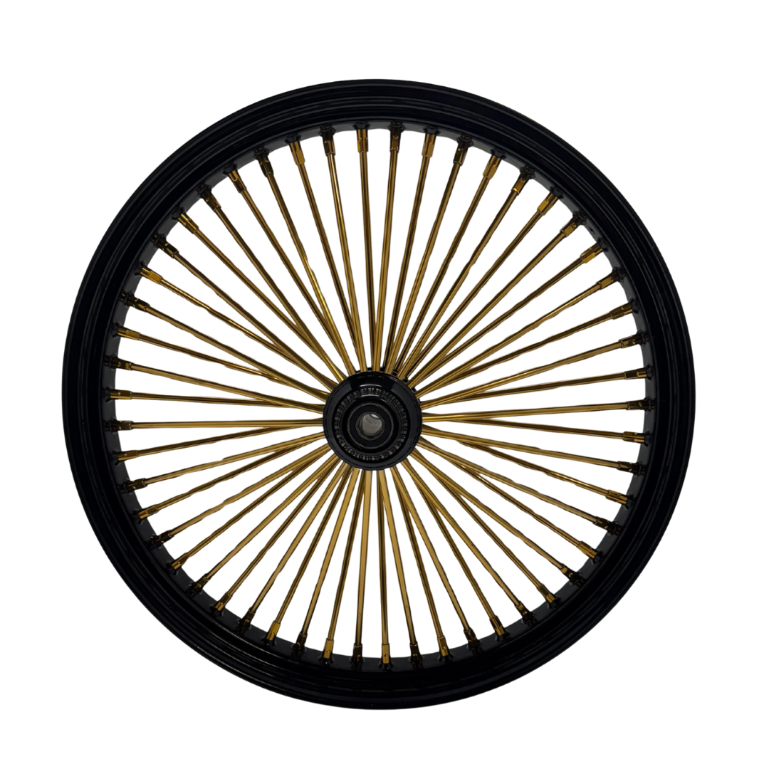 FRONT FAT SPOKE WHEELS   POWDER COATED OPTION