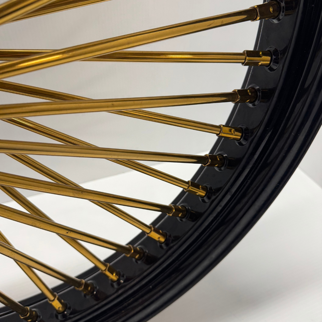 FRONT FAT SPOKE WHEELS   POWDER COATED OPTION