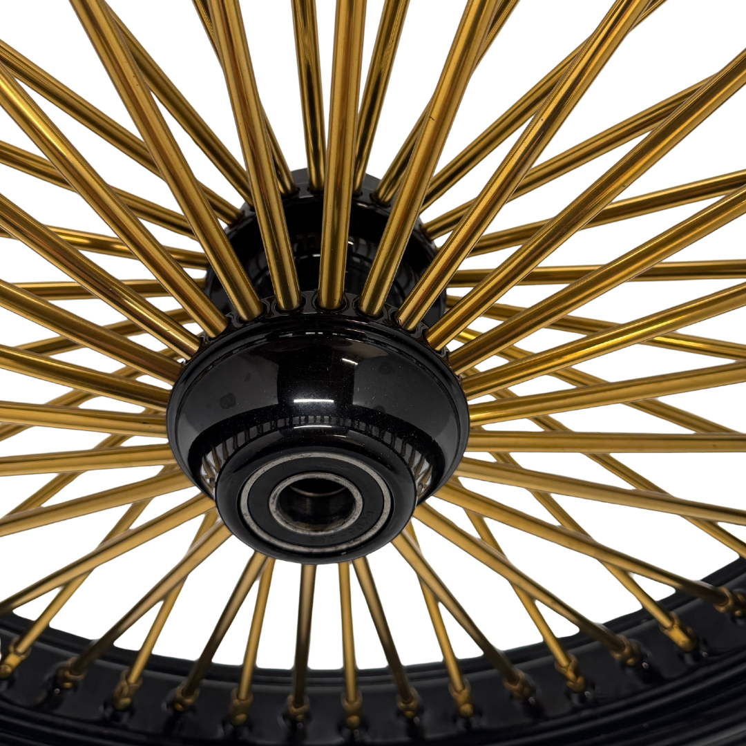 FRONT FAT SPOKE WHEELS   POWDER COATED OPTION