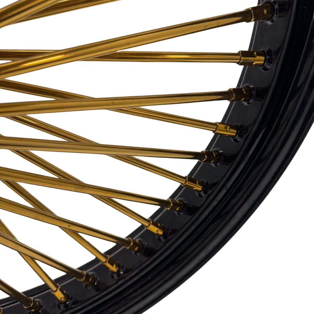 FRONT FAT SPOKE WHEELS   POWDER COATED OPTION