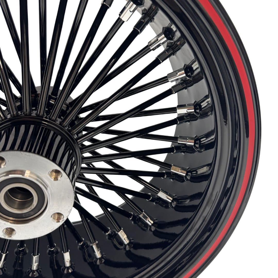 REAR FAT SPOKE WHEELS   POWDER COATED OPTION